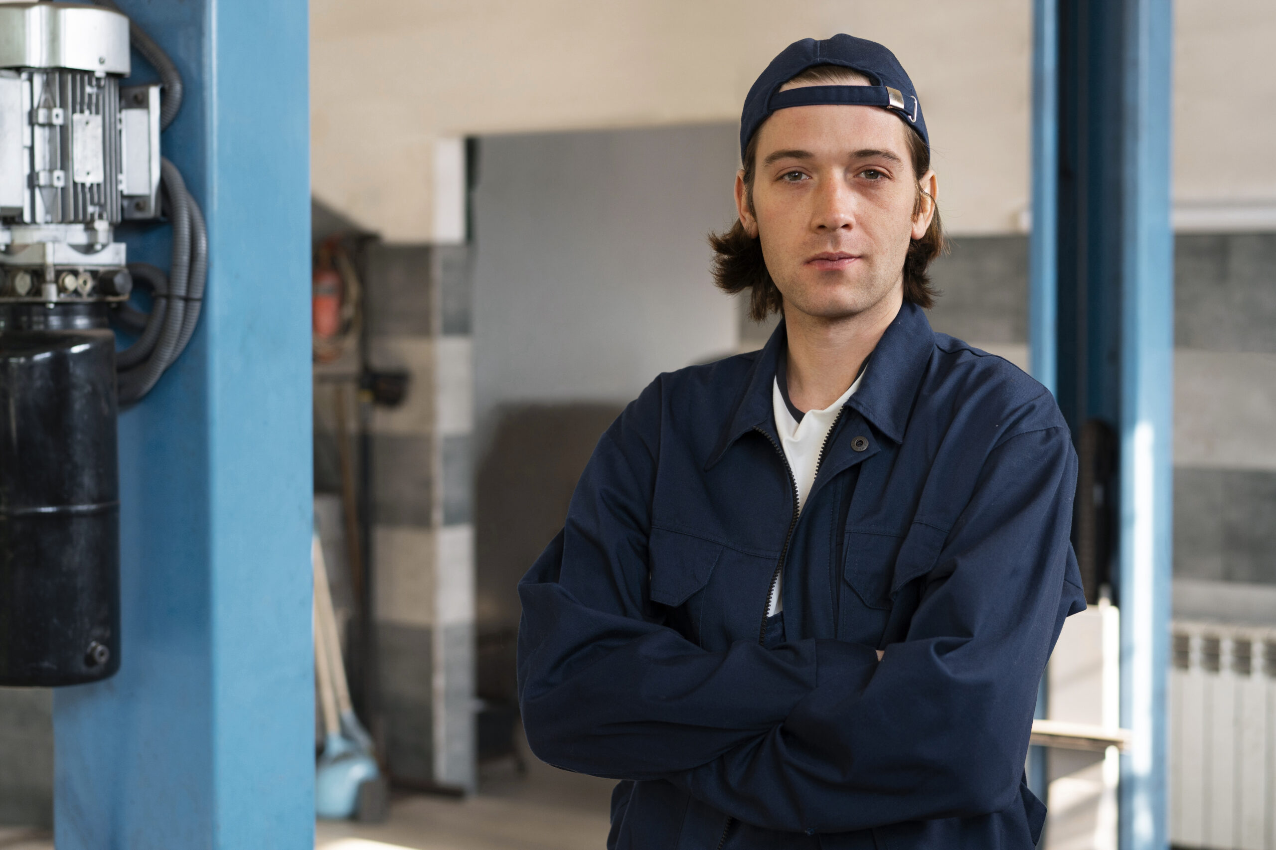 portrait male car mechanic car repair shop scaled